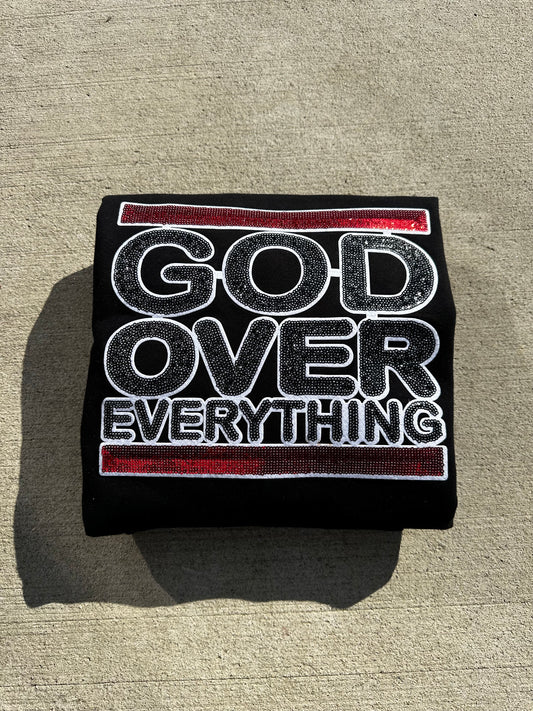 God Over Everything - Sequin Unisex Crewneck Sweatshirt