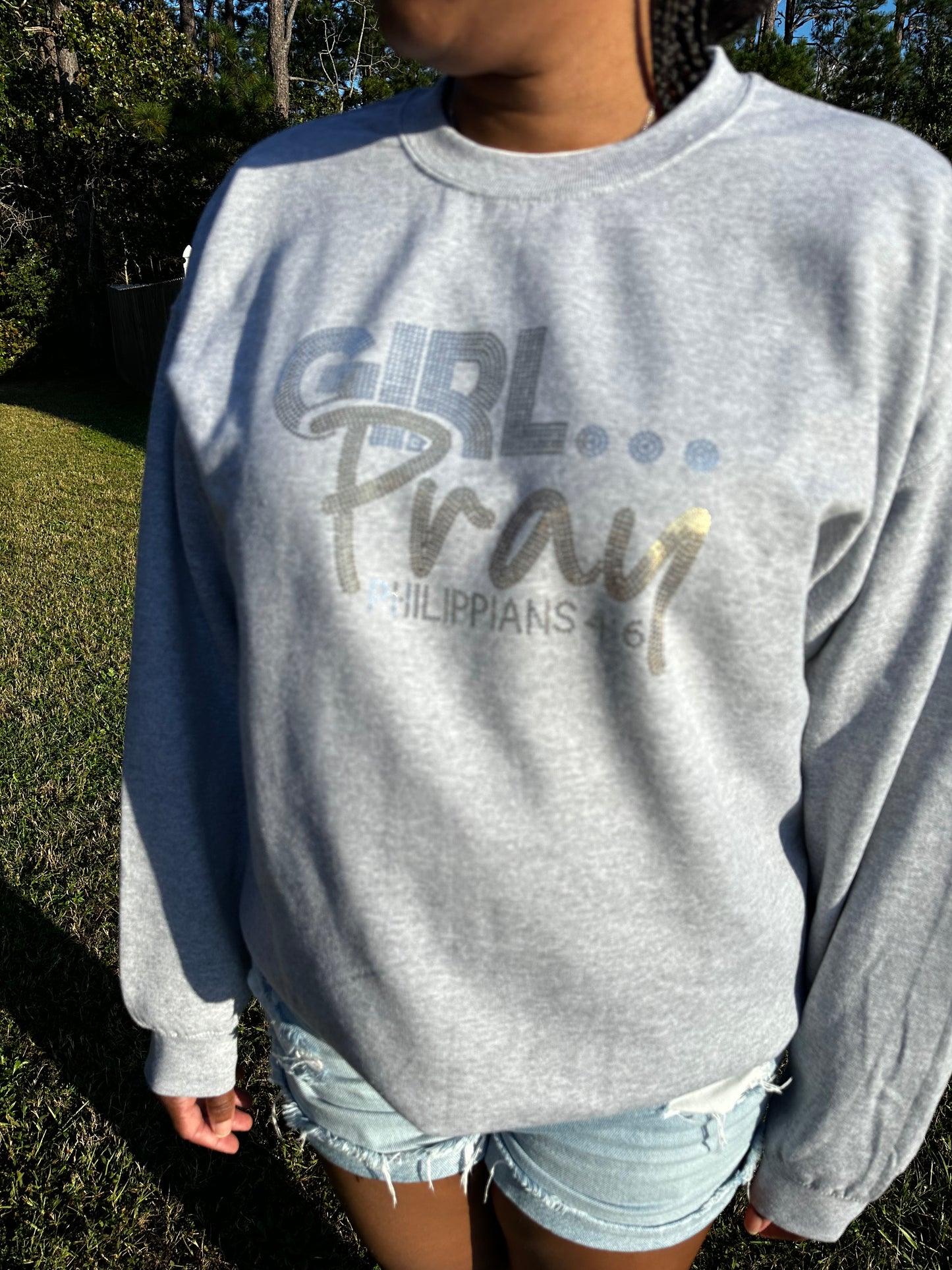 Girl Pray - Spangle Crewneck Sweatshirt