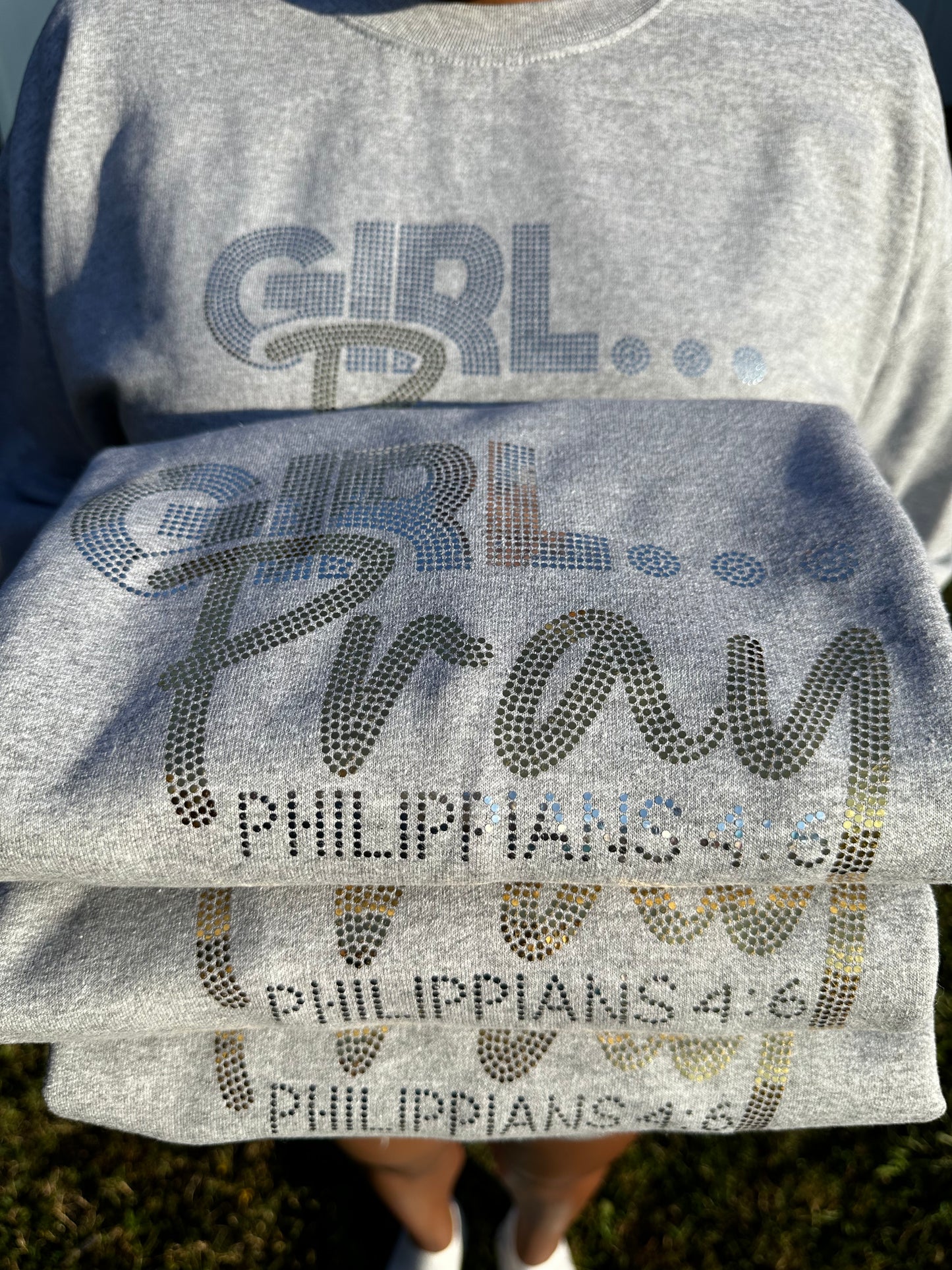 Girl Pray - Spangle Crewneck Sweatshirt